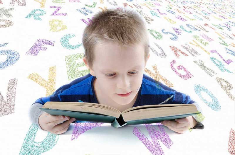 boy reading book