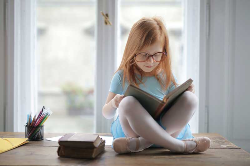 girl reading book